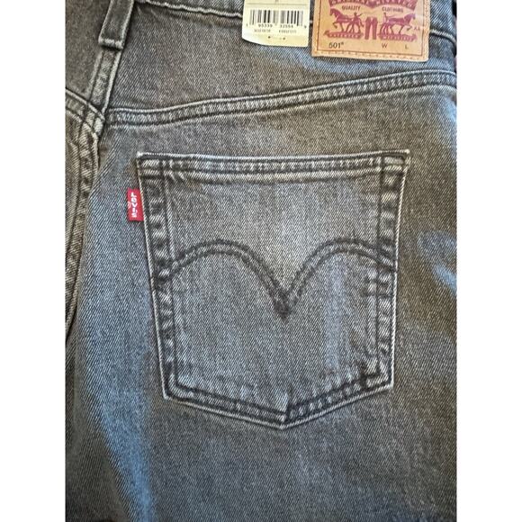 Levi's Premium 501° ORIGINAL FIT HIGH RISE WOMEN'S SHORTS Faded Black Sz 31 NWT - Picture 15 of 16